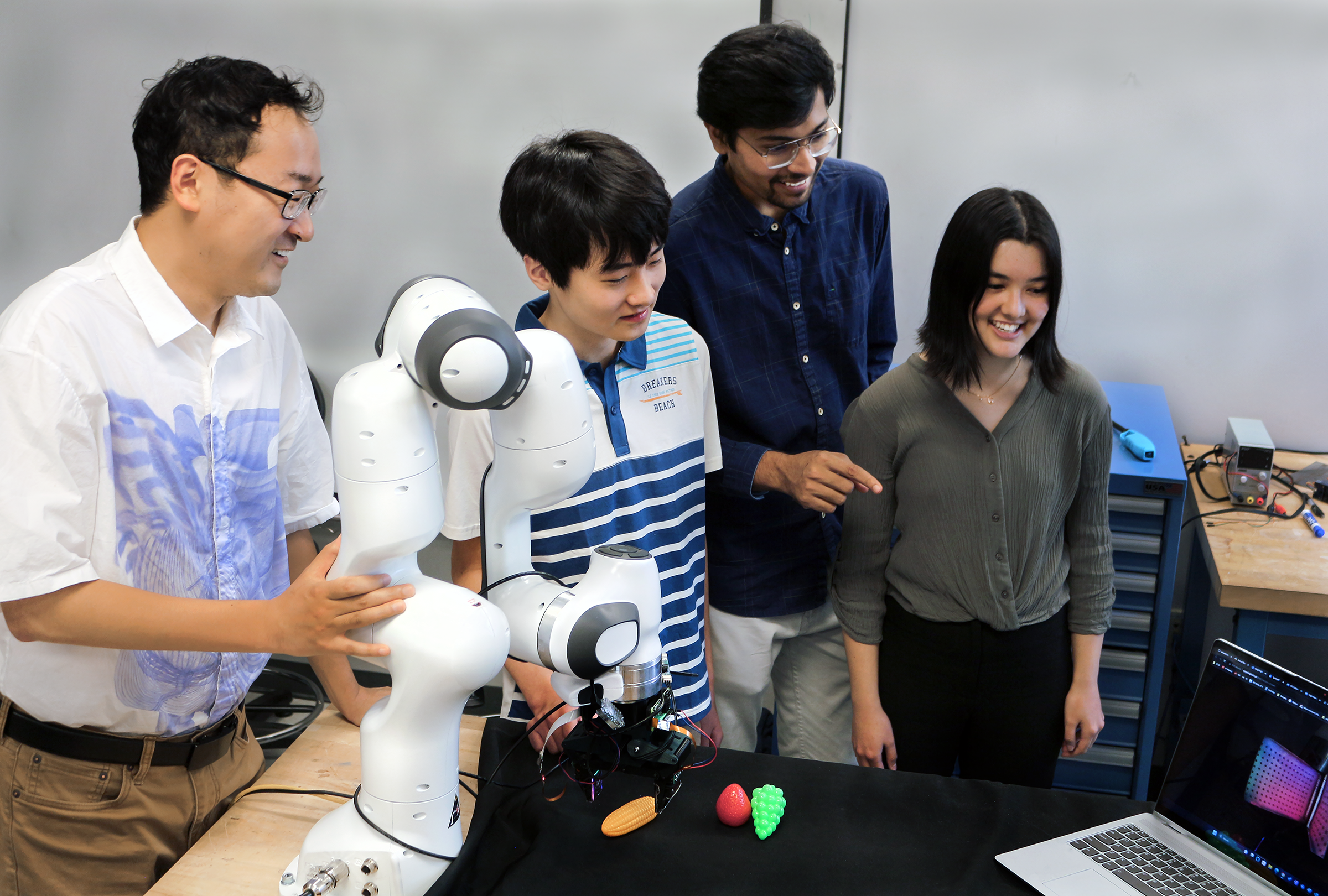 Professor Ye Zhao with high school interns