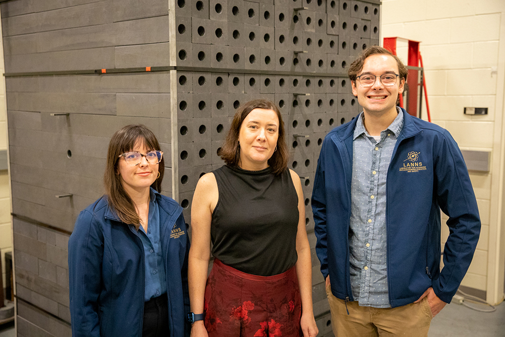 Ph.D. student Mackenzie Duce, Associate Chair for Research and Woodruff Professor Anna Erickson, and Ph.D. student Matthew Dunbrack