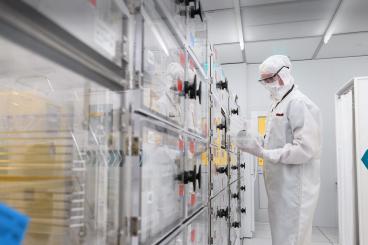 Mason Chilmonczyk in a clean room.